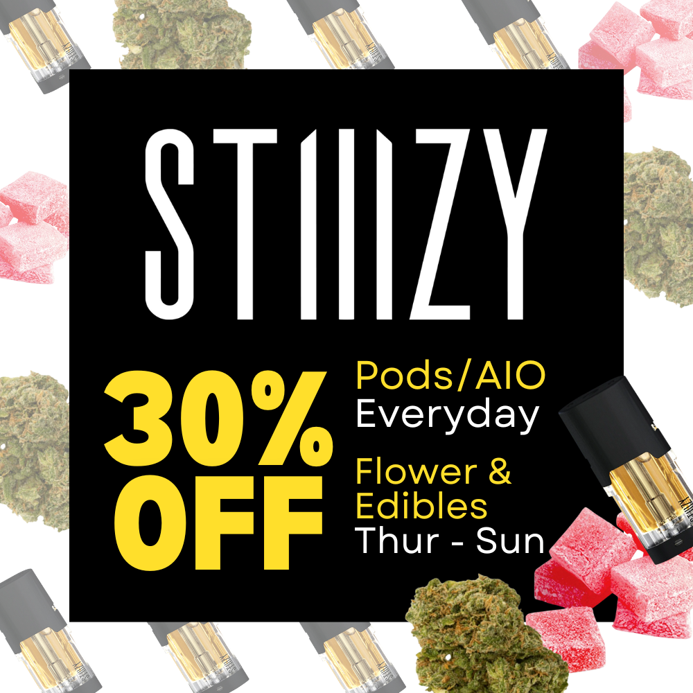 30   OFF PODSAIO  ALL day, EVERY DAY EDiblesFlower Thursday   Sunday  1000 x 1000 px